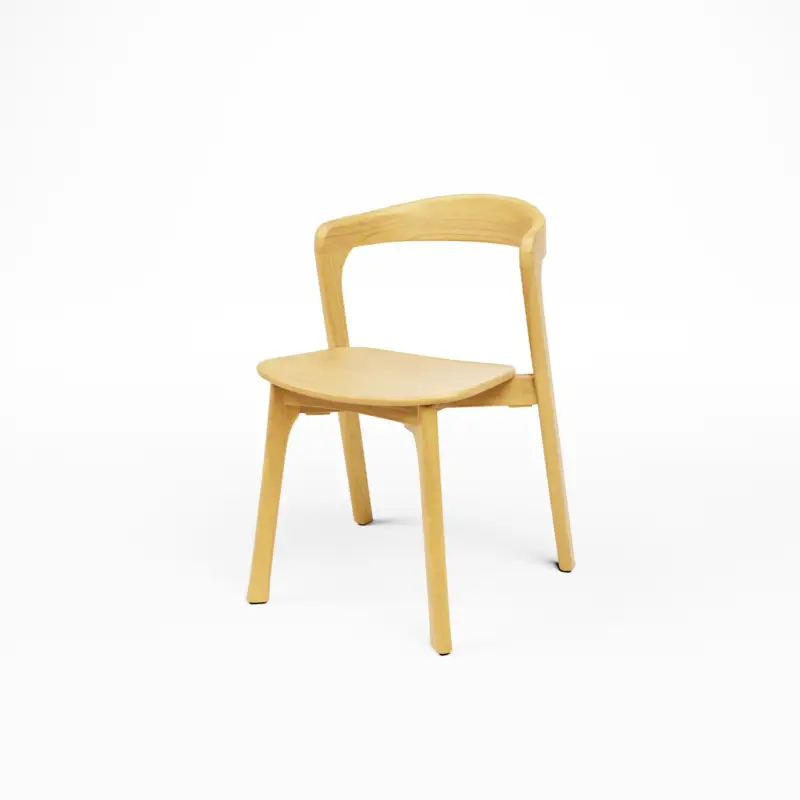 Koopje HorecaTraders Stapelbare Houten Stoel | Naturel Eiken | 53,5 × 55 × 80 cm | 4 Stuks