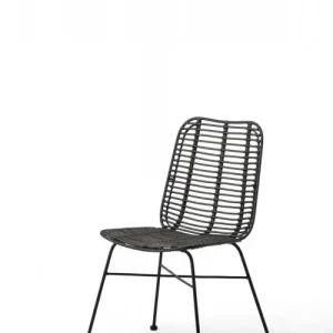Premium HorecaTraders Stapelbare Stoel Palm | PE Rattan | Zwart
