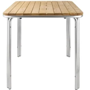Hete Deal Bolero stapelbare tafel 70cm vierkant essen/aluminium poten