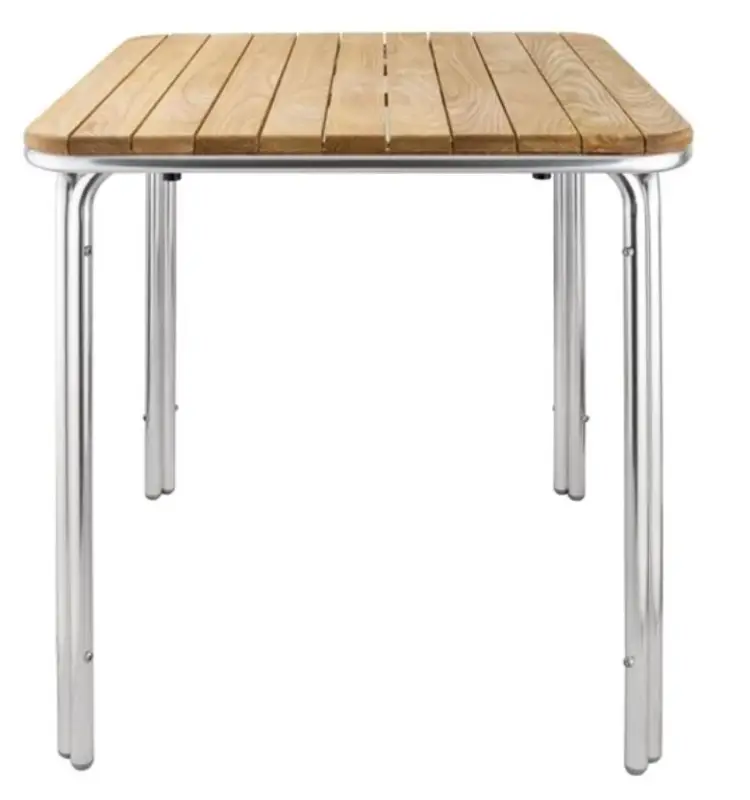 Hete Deal Bolero stapelbare tafel 70cm vierkant essen/aluminium poten