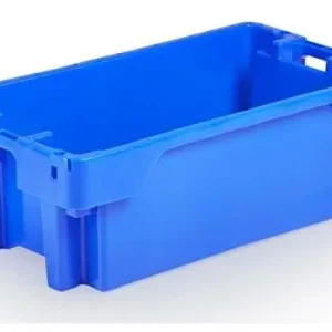 HorecaTraders Blauwe Stapelbare viskrat 60 liter Hoge Kwaliteit