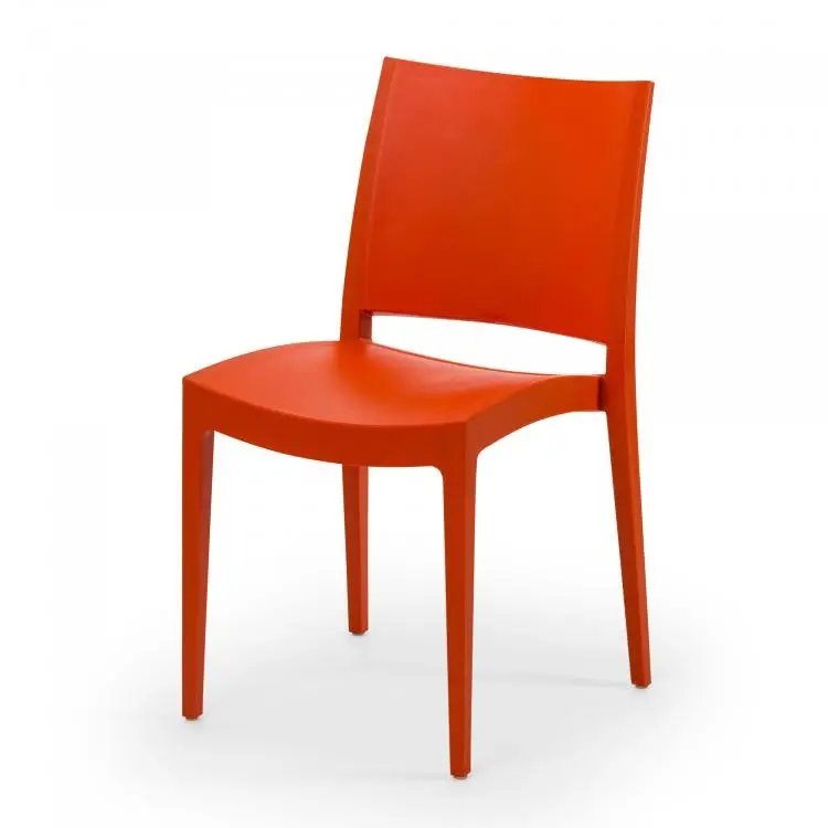 HorecaTraders Stapelstoel Jade | Polypropyleen | Oranje | 4 stuks Beperkte Voorraad