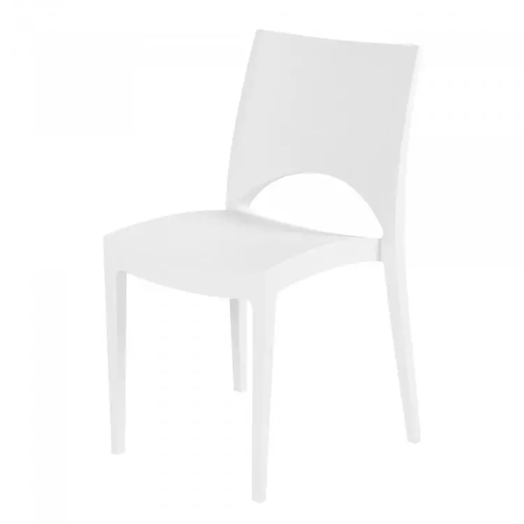 HorecaTraders Stapelstoel June | Polypropyleen | Wit | 4 stuks Weekendaanbieding