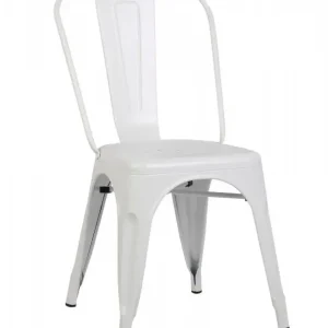 HorecaTraders Stapelstoel Tolix | Staal | Wit | 4 stuks Speciale Aanbieding