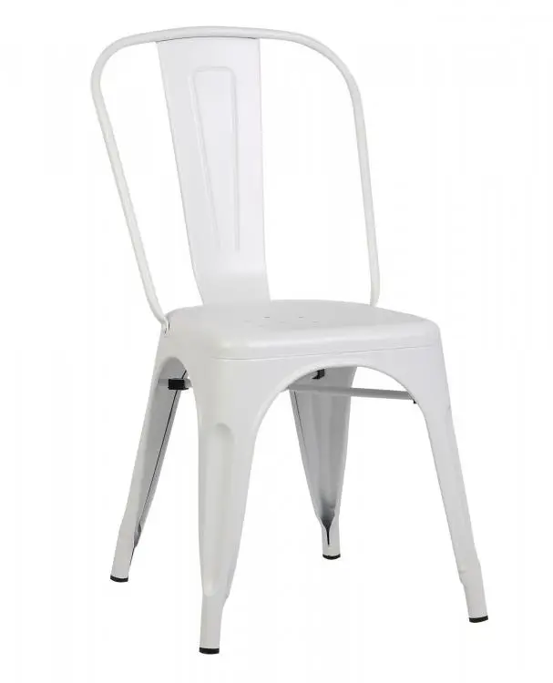 HorecaTraders Stapelstoel Tolix | Staal | Wit | 4 stuks Speciale Aanbieding