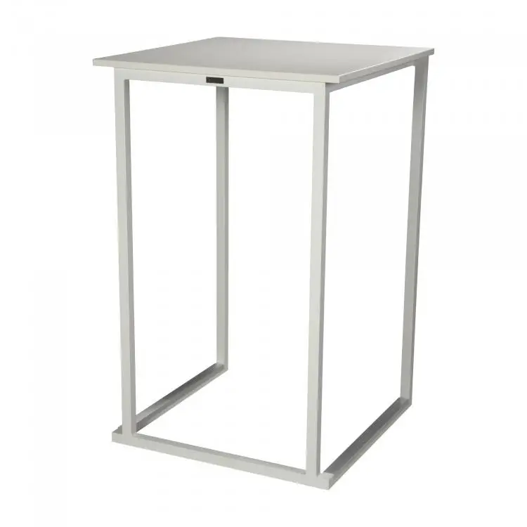 Lage Prijs HorecaTraders Statafel | Aluminium/Melamine | Wit | 70 x 70 x 110 cm