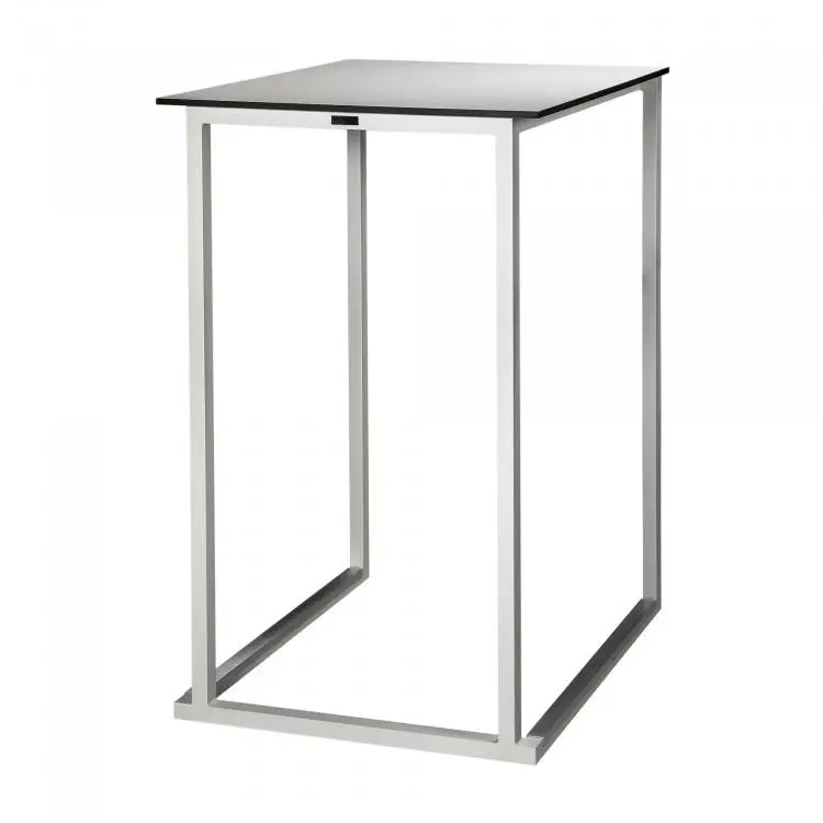 Direct Verzonden HorecaTraders Statafel | Aluminium/Volkern | Wit | 70 x 70 x 110 cm