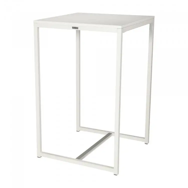 HorecaTraders Statafel Kubo Party | Staal/Melamine | Wit | 70 x 70 x 110 cm Snelle Levering