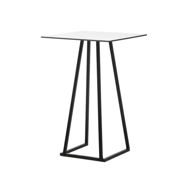 HorecaTraders Stapelbare Statafel | Aluminium | Zwart | 70×70×110 cm Beperkte Voorraad