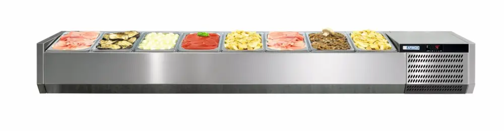 Afinox Statisch Gekoelde Opzetvitrine | Voor 8x 1/3 GN of 16x 1/6 GN Nieuw