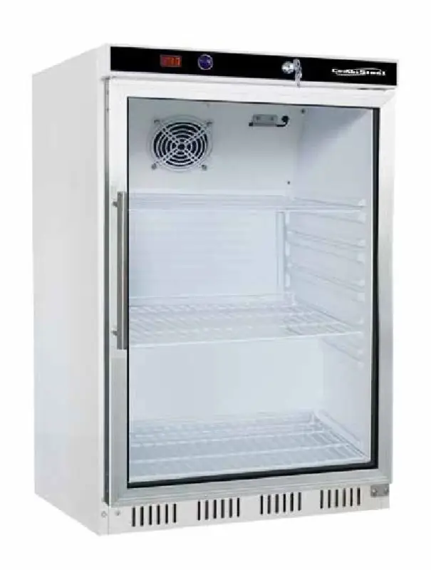 Actieprijs HorecaTraders Statische Koelkast met Glazendeur | Wit | 130L