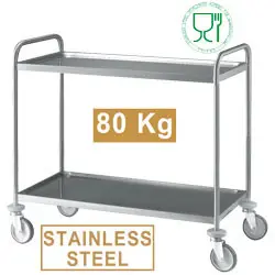 HorecaTraders Stevige Serveer Wagen 80KG per blad | 3 Afmetingen Direct Beschikbaar