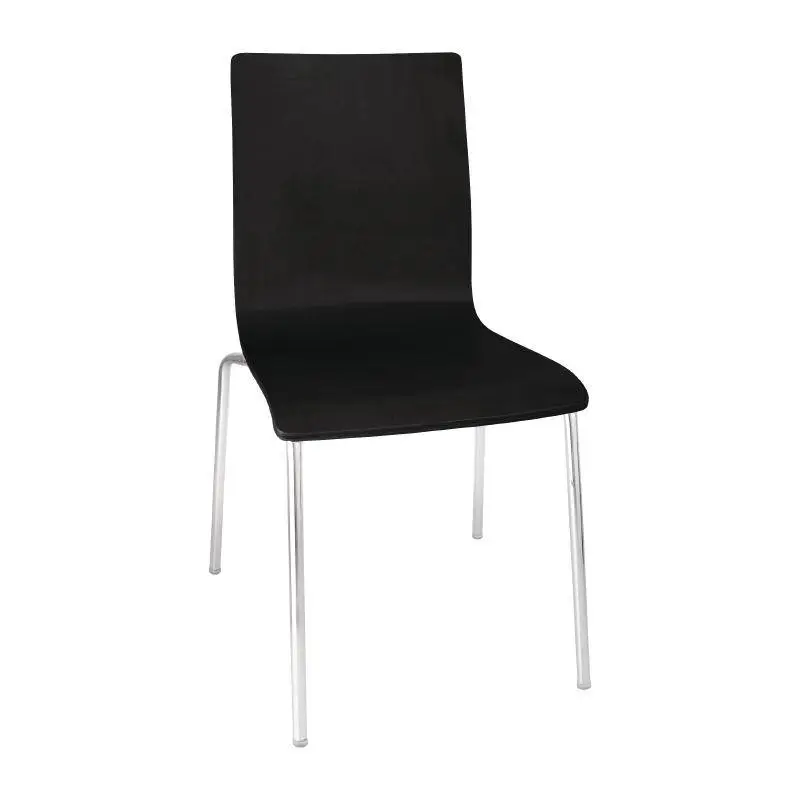 HorecaTraders Stoelzonder Armleuning Zwart | 4 stuks Dagaanbieding