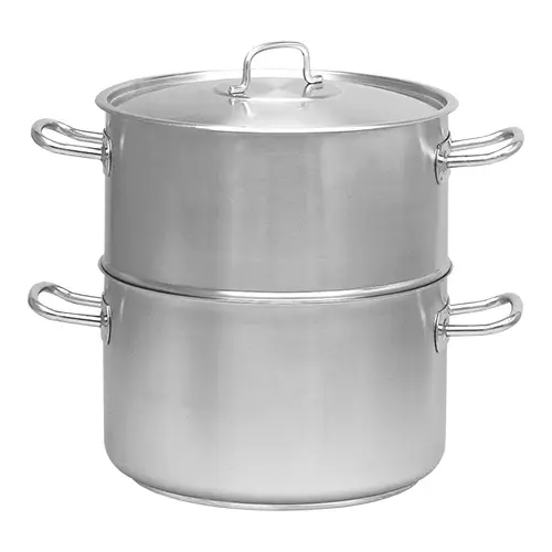 HorecaTraders Stoom-kookpan RVS | Ø32cm | 15L | gas, keramisch, inductie Betrouwbaar