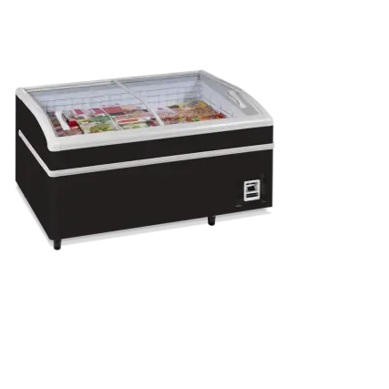 HorecaTraders Supermarktkoeler/-vriezer zwart | 152 x 92 x 79 cm | 230V Betaalbaar