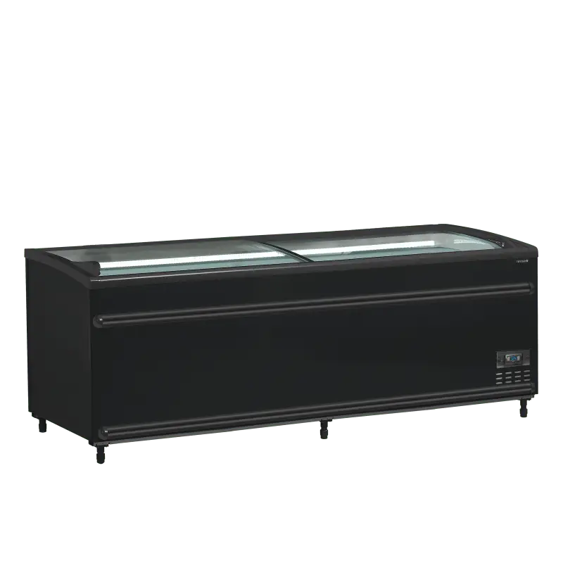 HorecaTraders Supermarktkoeler/-vriezer zwart | 210 x 86 x 89(h) cm | Schakelbaar chiller & vriezer Dagaanbieding