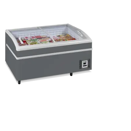 HorecaTraders Supermarktkoeler/-vriezer grijs | 152 x 92 x 79 cm | 230V Finale Uitverkoop