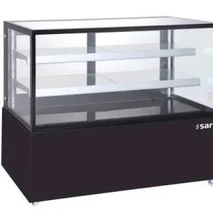 Lage Kosten HorecaTraders Taartvitrine | 410L | Zwart | Dubbel glas | 121x67x121cm