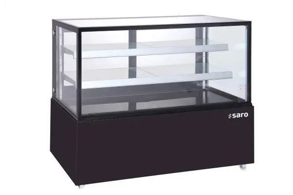 Lage Kosten HorecaTraders Taartvitrine | 410L | Zwart | Dubbel glas | 121x67x121cm