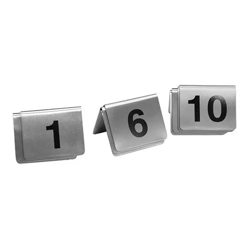 Lage Prijs HorecaTraders Tafelbordnummer set | 01~10 | RVS