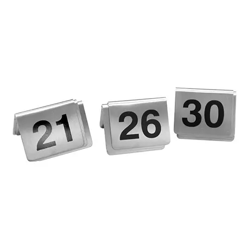 HorecaTraders Tafelbordnummer set | 21~30 | RVS Voordeelprijs