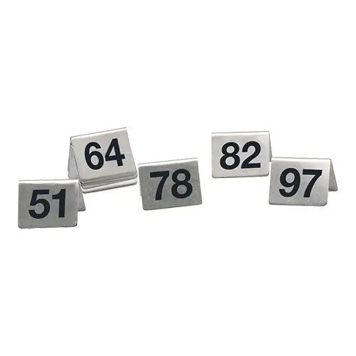 Gecertificeerd HorecaTraders Tafelbordnummer set | RVS | 51~100