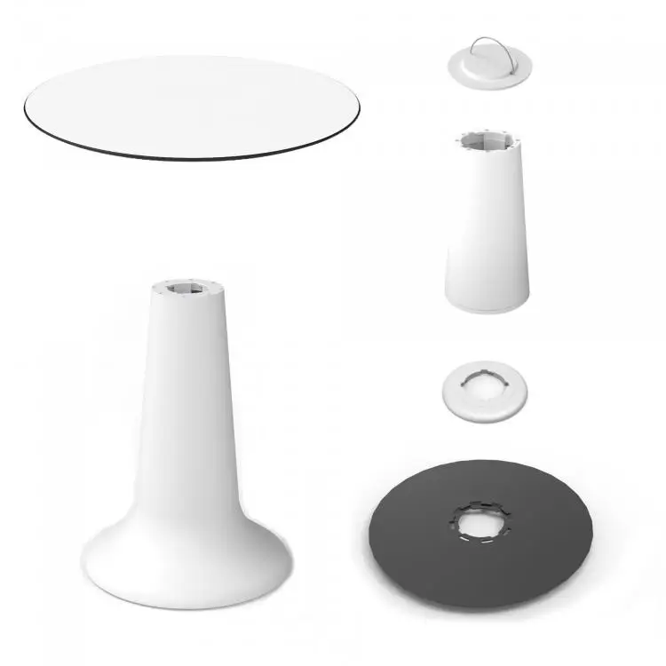 Flitsaanbieding HorecaTraders Tafelset Vase | Polypropyleen/Volkern | Wit | Ø80 cm