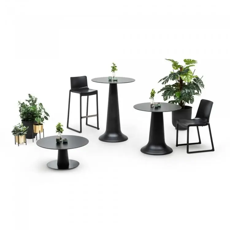 Express Levering HorecaTraders Tafelset Vase | Polypropyleen/Volkern | Zwart | 23 kg | Ø80 cm