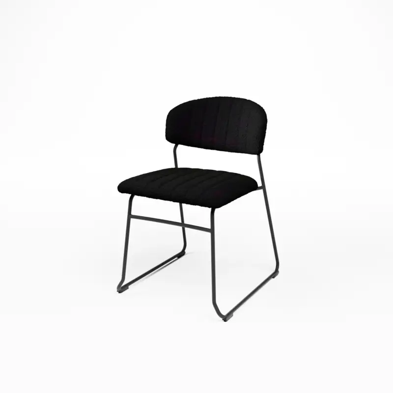 HorecaTraders Teddy stapelbare stoel | stof | 55x51x79cm | zithoogte 45cm Direct Verzonden