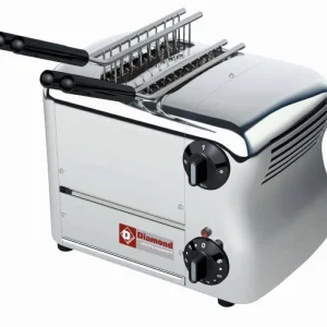 Direct Beschikbaar HorecaTraders Tosti apparaat 2 tangs met timer | Zilver
