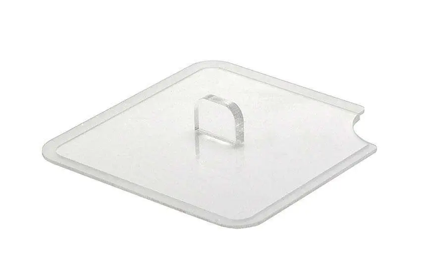 HorecaTraders Transparant Deksel met Lepeluitsparing | Voor Schotel 280x105mm | PMMA plexi Op = Op