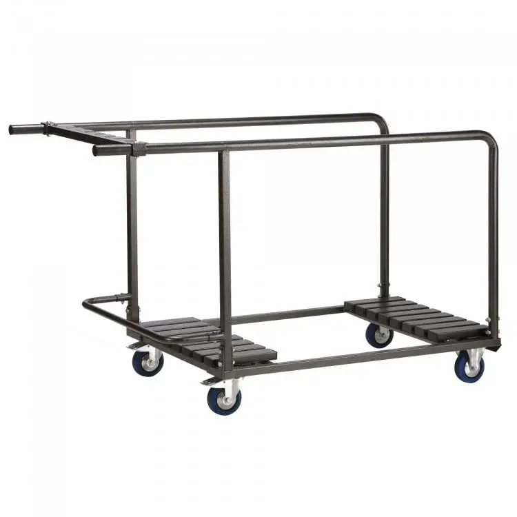 HorecaTraders Transportkar Klaptafel Rond | 8 stuks | Hamerslag | 125 x 78 x 98 cm Must-Have