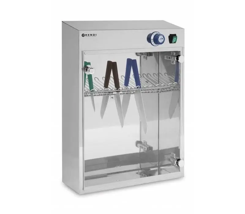 Hendi UV Sterilisator | Voor 14 Messen | Timer tot 60 Minuten | 510x160x(H)610mm Speciale Aanbieding