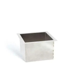 HorecaTraders Vierkante RVS Afvalkoker - Met Flens 15mm - Inbouw Werkblad - 150x150x125mm Nu Kopen