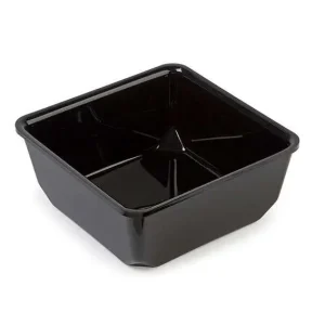 Must-Have HorecaTraders Vierkante Saladekom Kunststof Plexi | Zwart | 205x205x80mm