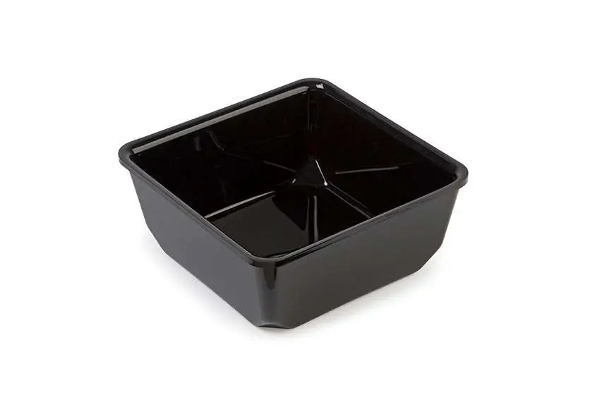Must-Have HorecaTraders Vierkante Saladekom Kunststof Plexi | Zwart | 205x205x80mm