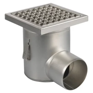 Koopje HorecaTraders Vloerput | 200 x 200 mm | RVS 304 | horizontale aansluiting| 3,70 l/s