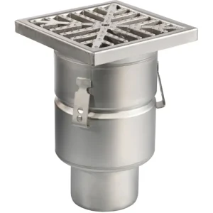 Koop Vandaag HorecaTraders Vloerput | 200x 200 mm | RVS 304 | verticale aansluiting| 3,70 l/s