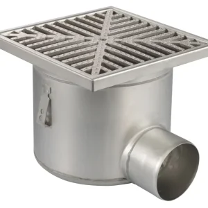 Laatste Kans HorecaTraders Vloerput | 300 x 300 mm | RVS 304 | horizontale aansluiting| 7,80 l/s