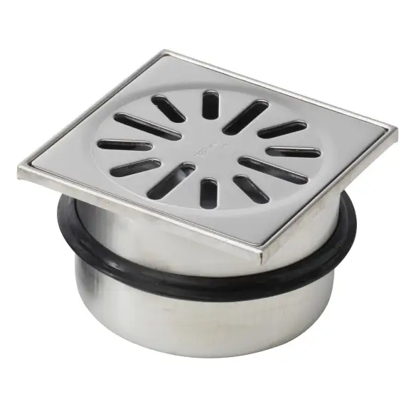 Hoge Kwaliteit HorecaTraders Vloerput RVS 100 x 100 mm 0,50 l/s