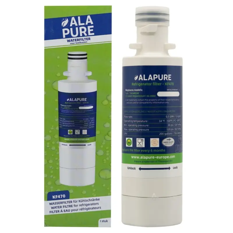 Gecertificeerd Alapure Waterfilter geschikt voor LG ADQ747935 / LT1000P / AGF80300704 /ADQ74793501 / ADQ747935