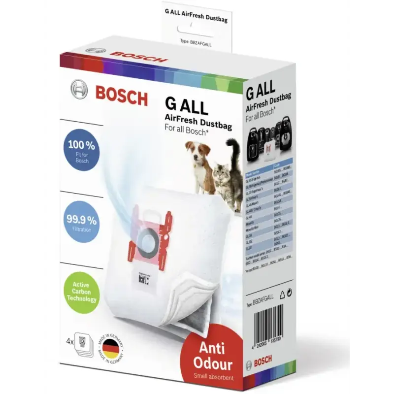 Gratis Retour Bosch Vacuüm stofzuigerzak - type G all- 4 stuks 17002915