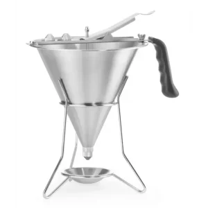 Nu Kopen Hendi Fondanttrechter met houder RVS en 3 spuitmondjes 1,5L 190x220mm