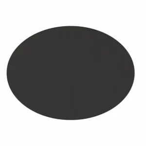 Korting Ziczac Placemat ovaal imitatieleer zwart 45x33cm
