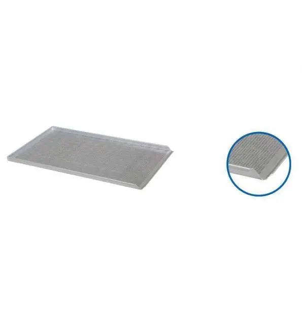Populair Lineoplus Bakplaat met 1 schuine boord perfo alu GN1/1