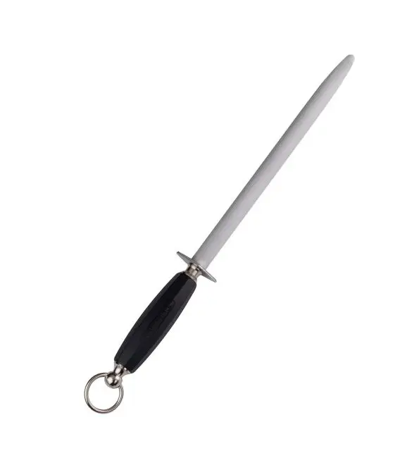 Fischer-Bargoin Slagerswetstaal rond zwart 30cm Hoge Kwaliteit
