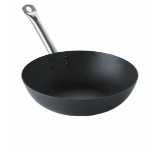 Premium Point-Virgule Wokpan carbonstaal antikleef 30cm