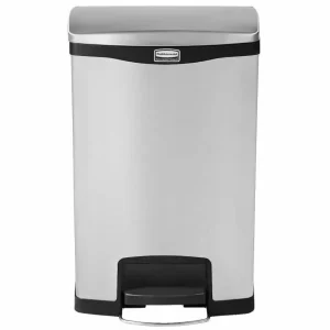 Koop Online Rubbermaid Vuilnisbak Slim Jim inox 50L