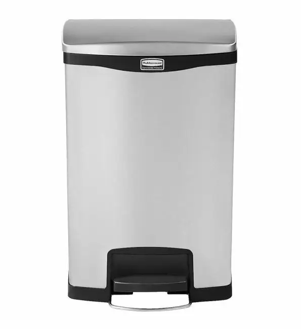 Koop Online Rubbermaid Vuilnisbak Slim Jim inox 50L