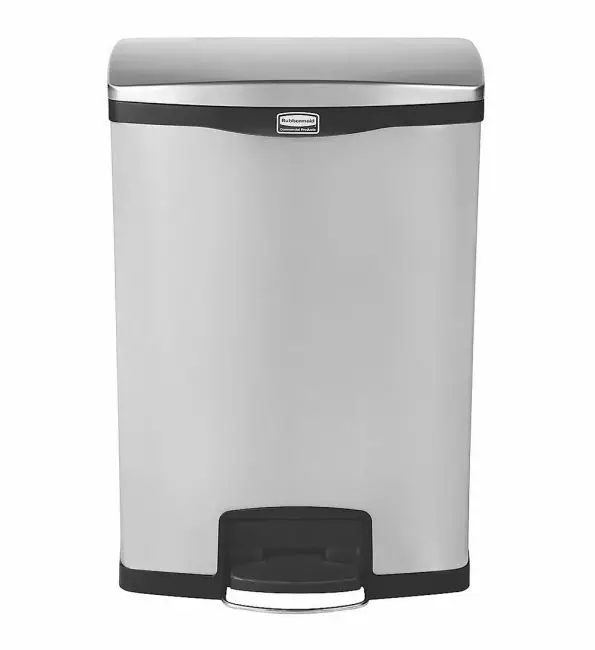 Koop Vandaag Rubbermaid Vuilnisbak Slim Jim Step-On inox 90L